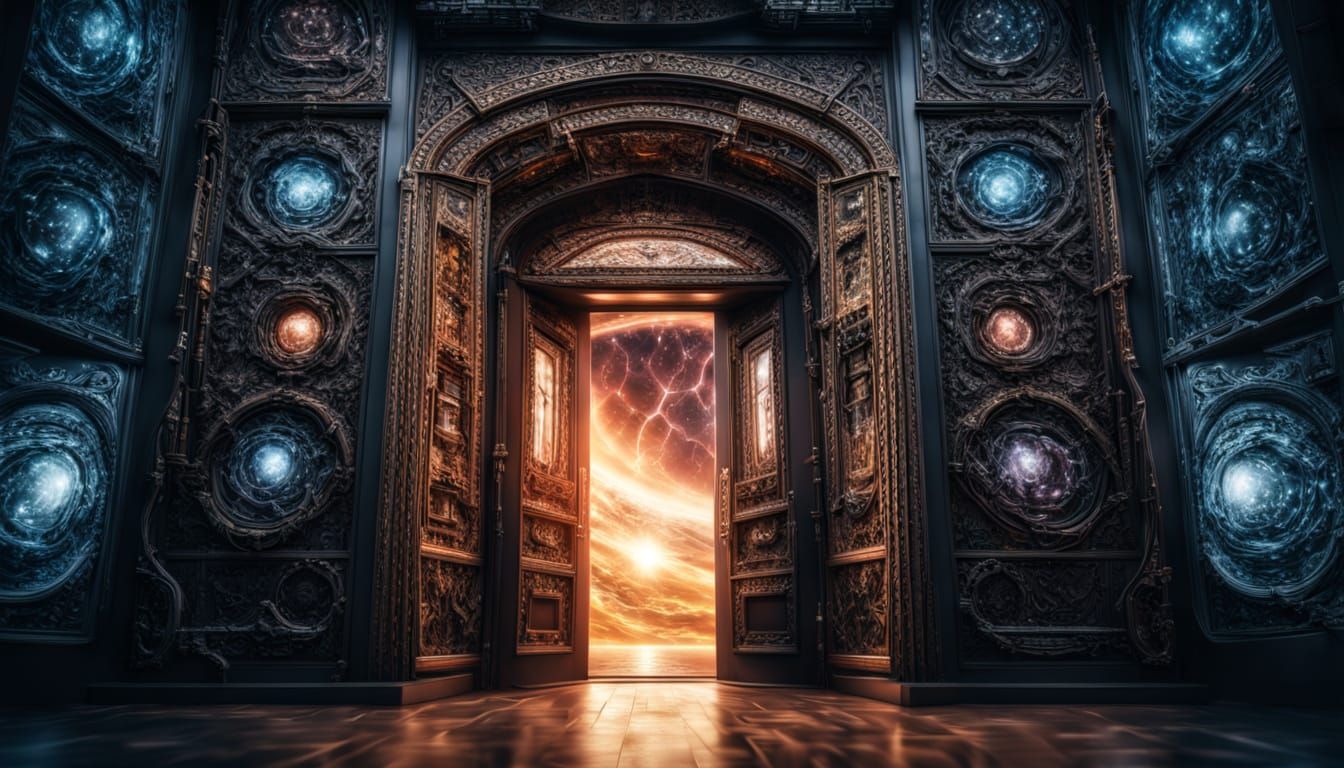 Impossible Quantum Door Floating in Space