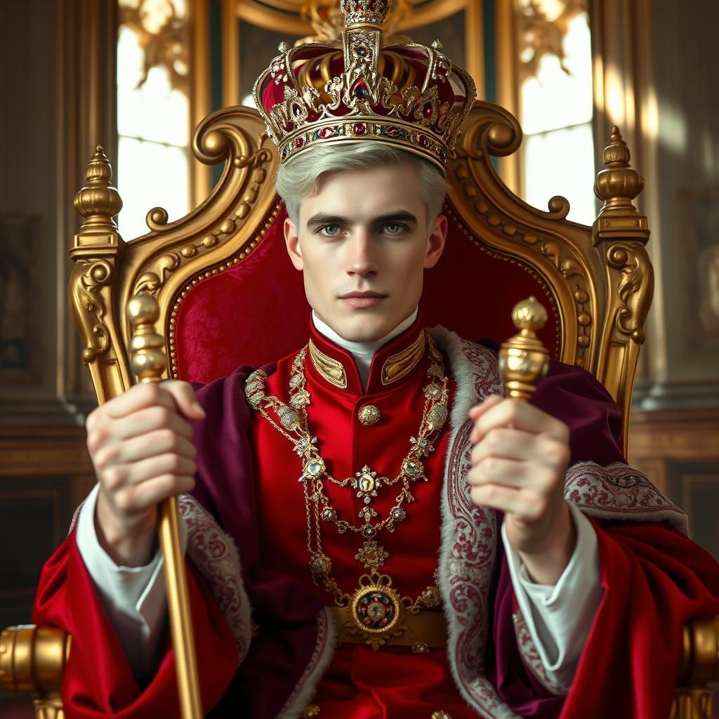Regal European Aristocrat in Opulent Royal Attire