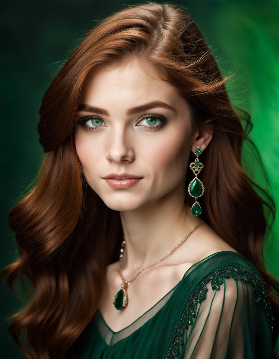 Portrait of a Beautiful Woman with Auburn Hair