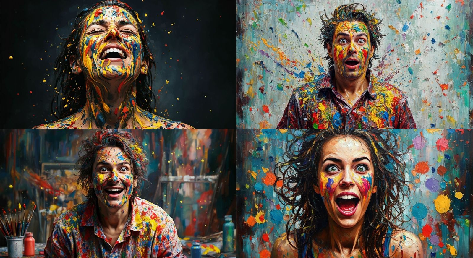 Discovering Joy in Splosh and Wet Play, Vibrant Acrylic Art