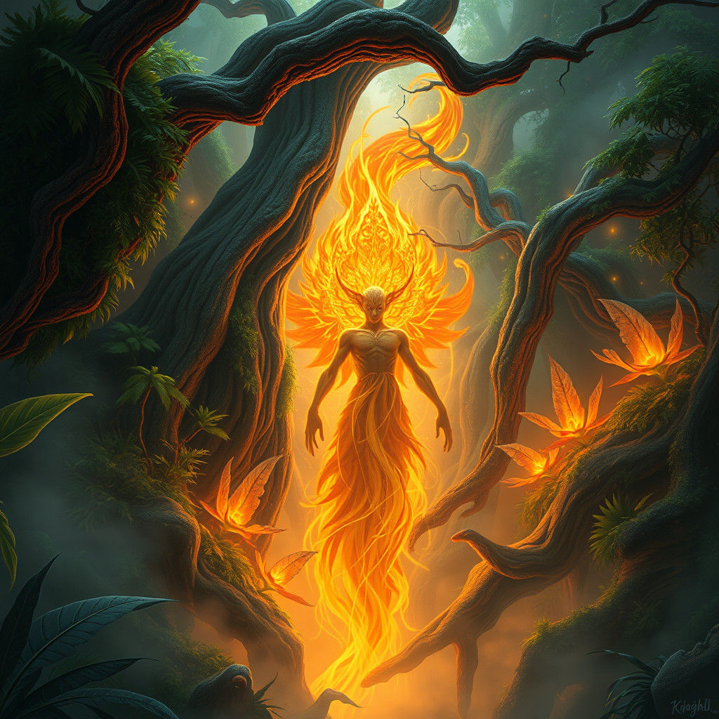 Ethereal Jungle Spirit in Fantasy Concept Art Style