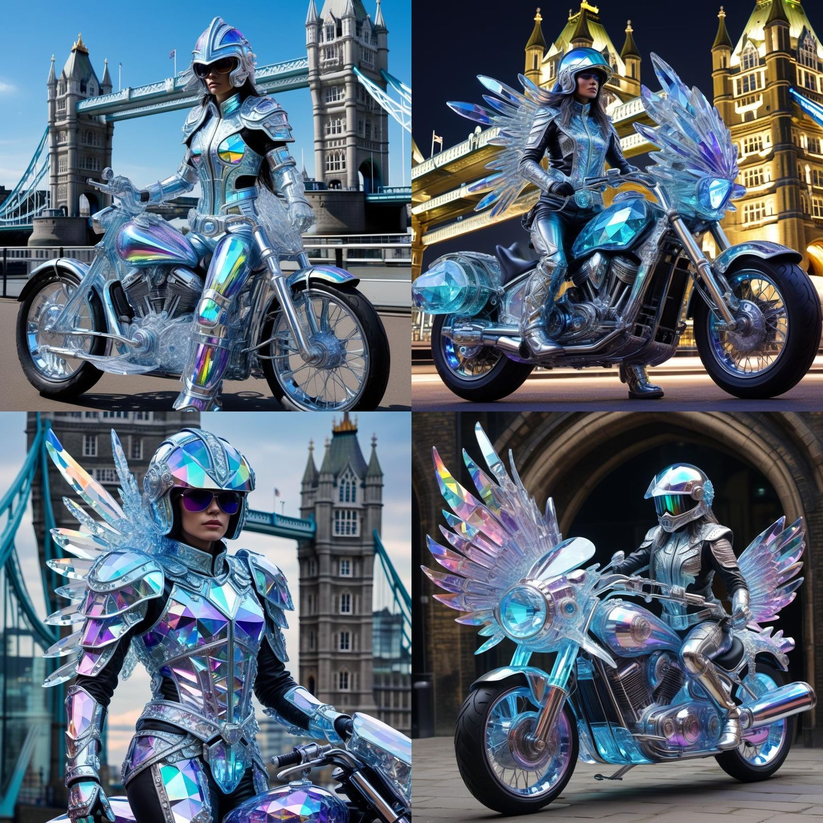 "crystal sculpture - motorcycle"