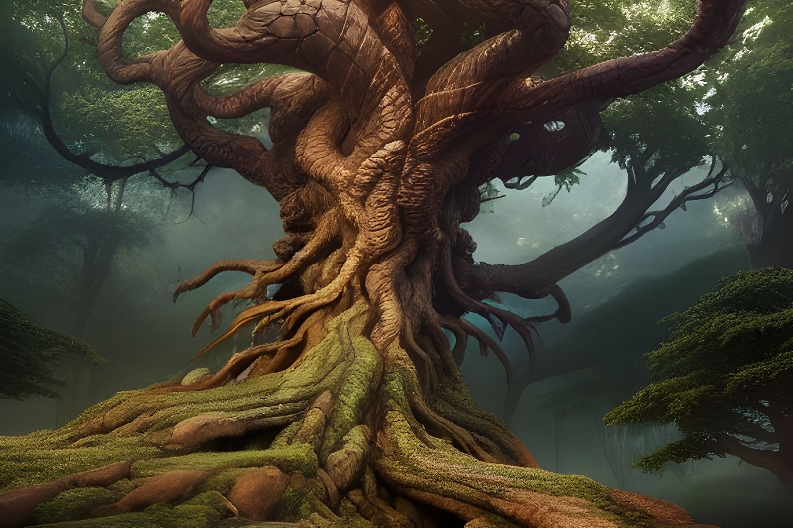 Hyperrealistic Norse Tree Yggdrasil Artwork