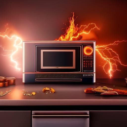 Magic Microwave Portal: Detailed Digital Art