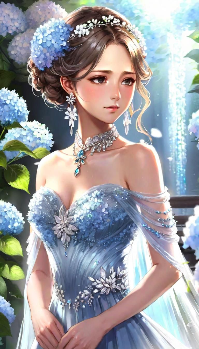 Anime Lady Portrait with Impressionist Brush Strokes