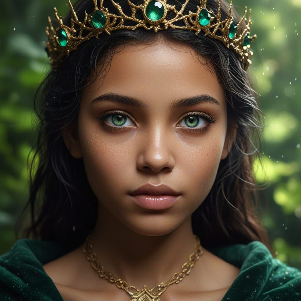 Emerald Eyes in Lush Rainforest Majesty