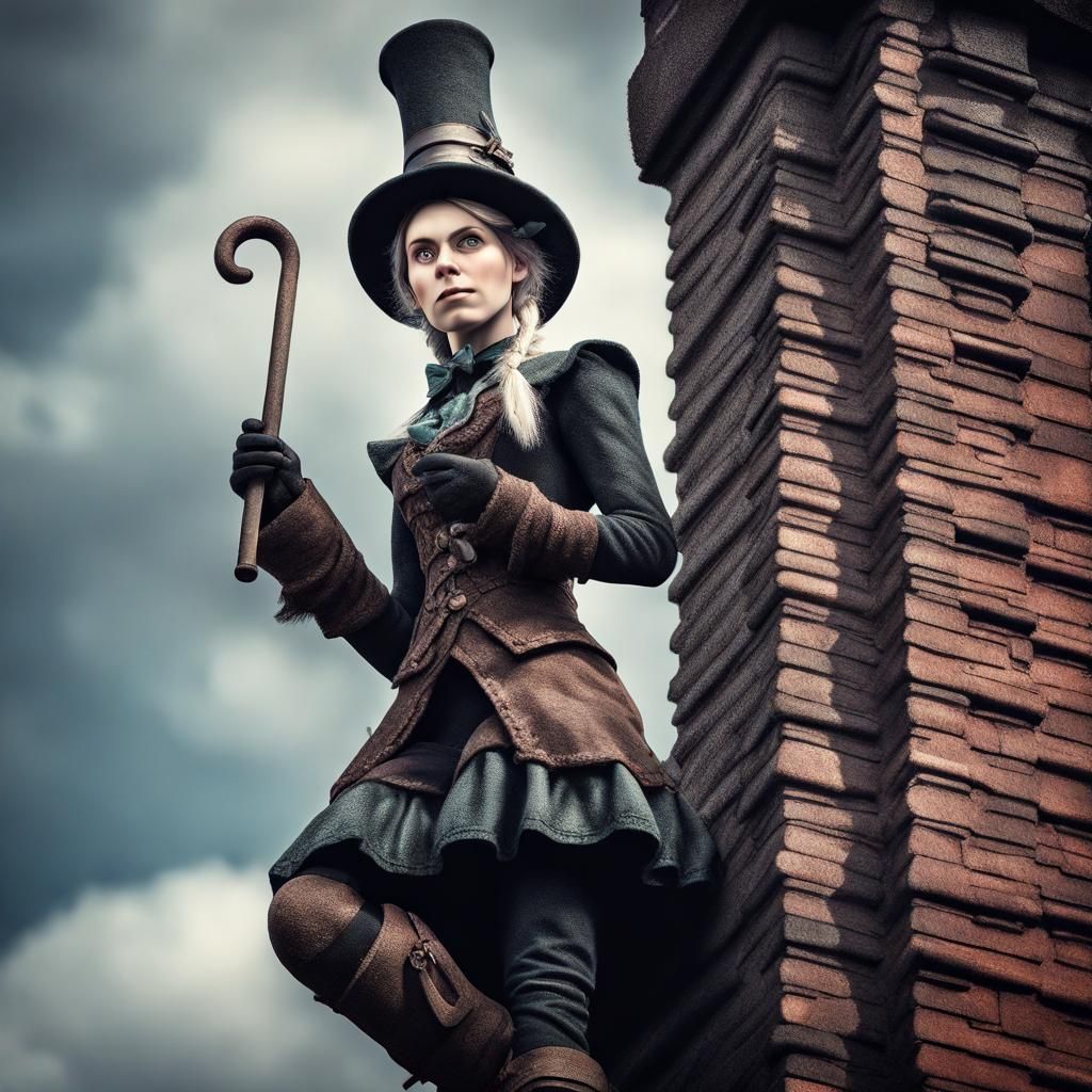 Victorian Elf Chimney Sweep in Hyperrealistic Style