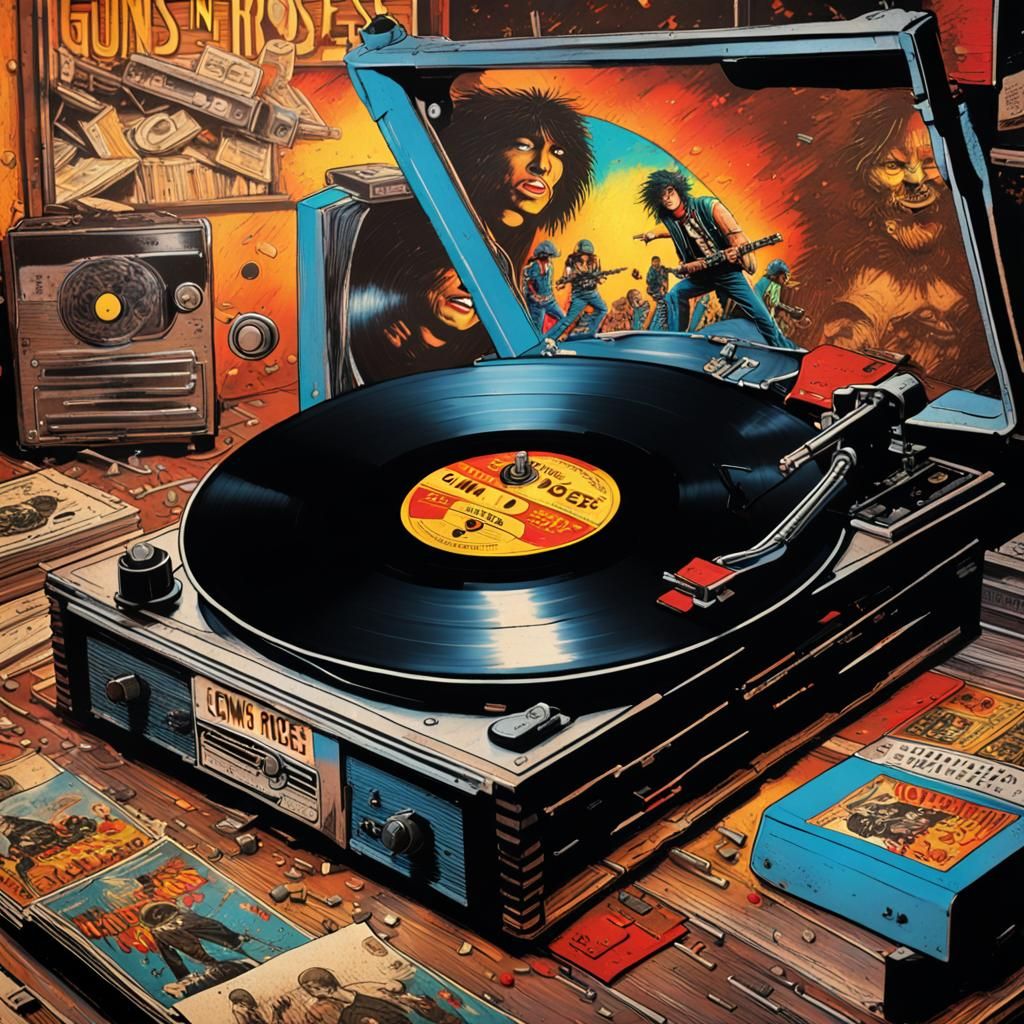 Guns N' Roses Album Cover Art on Vinyl