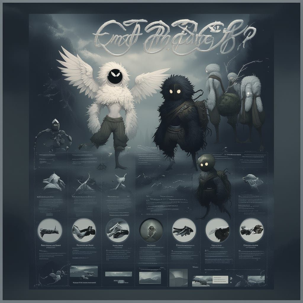 Dark Minimalist Character Concept Art in Pre-1912 Style