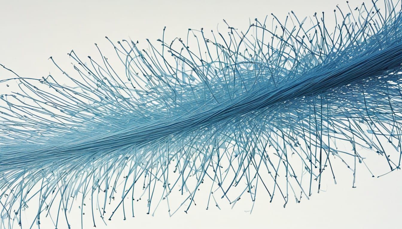 Hyper-Realistic Close-Up of Thread Texture in Cerulean and A...