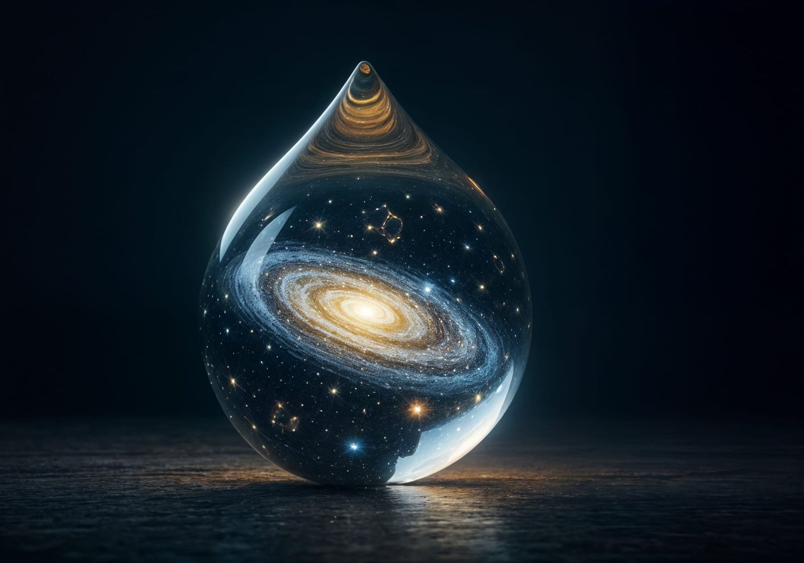 Hyper-Detailed Oil Painting of a Dewdrop