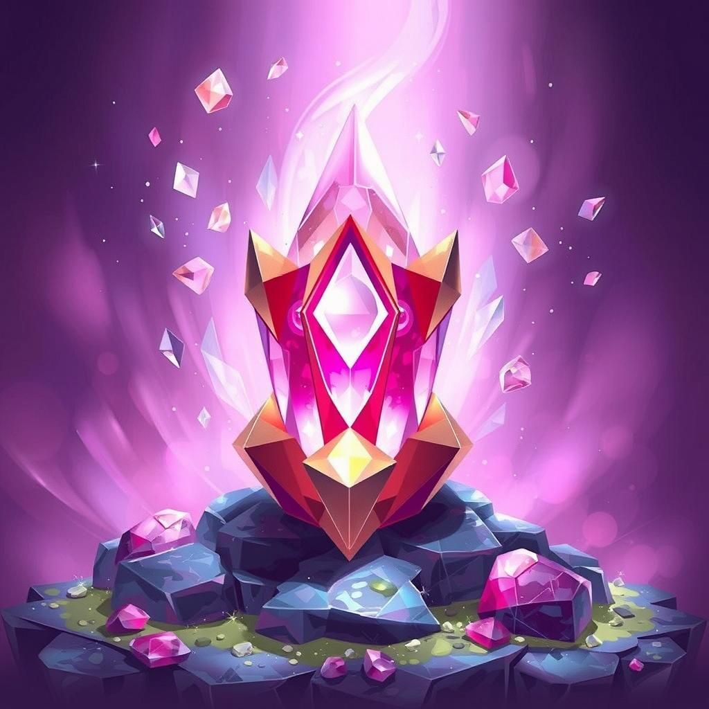 Magical Pink Crystal with Ethereal Glow