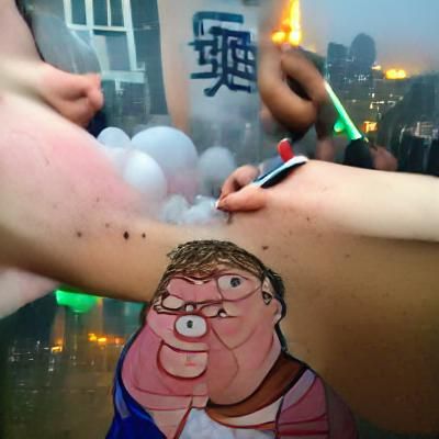 Tattoo Art: Peter Griffin in Shanghai Fog
