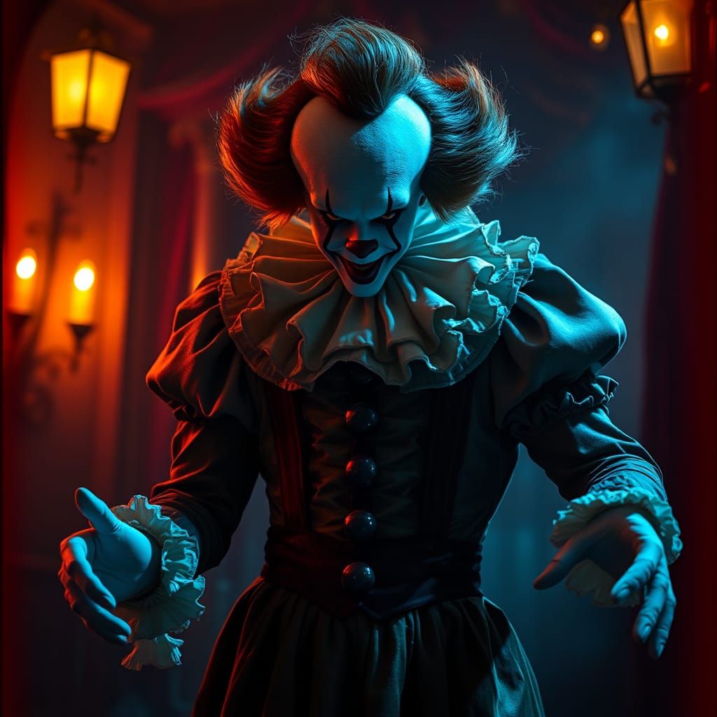 Terrifying Pennywise in Victorian Era Attire