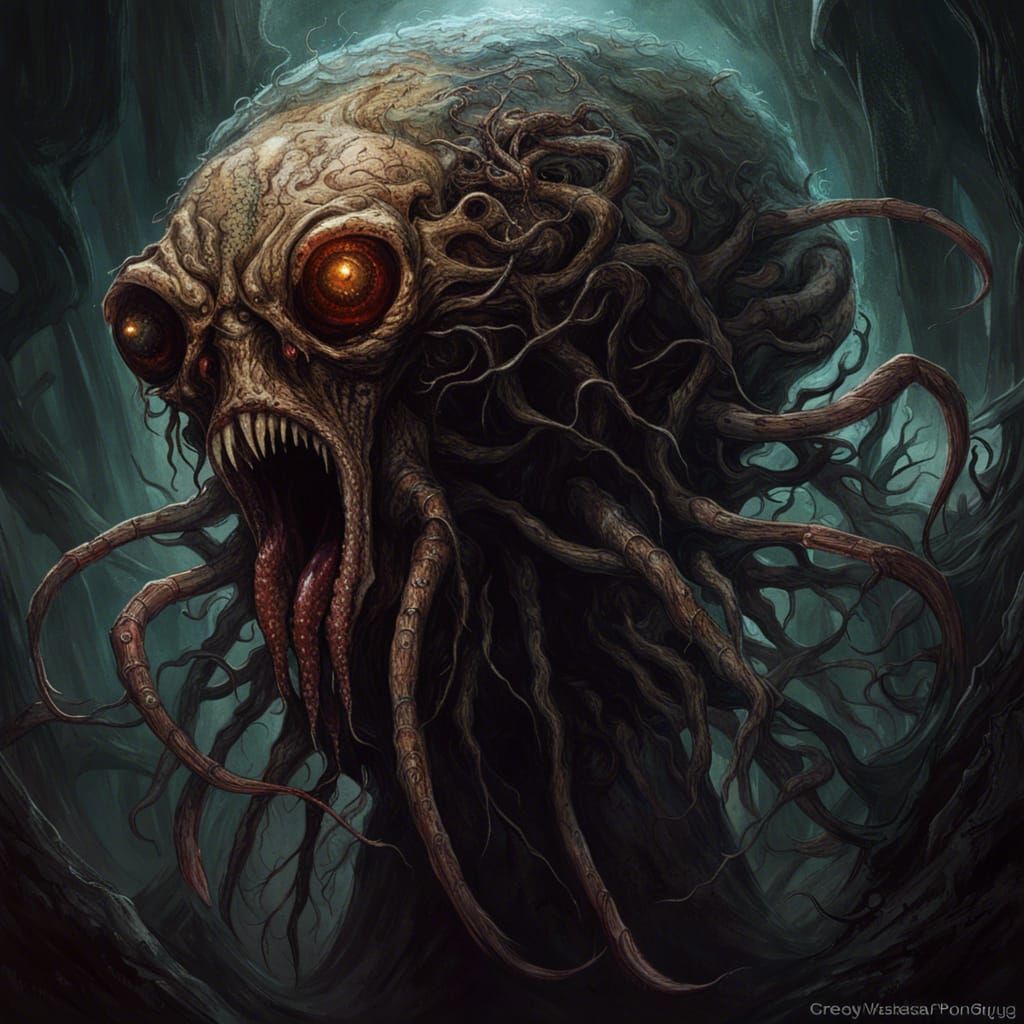 Ecoparasitic Meta Mycosis: Eldritch Sci-Fi Horror Painting