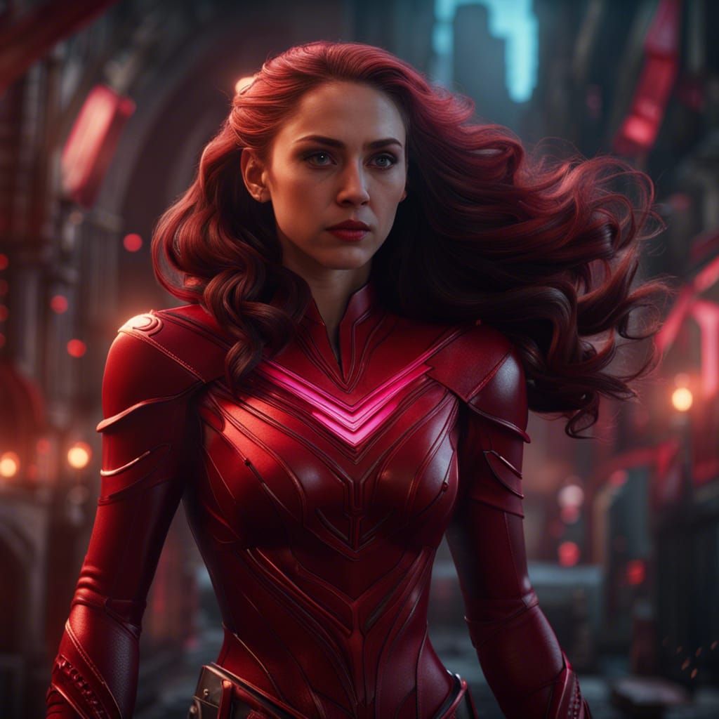 Detailed Matte Painting of Wanda Maximoff