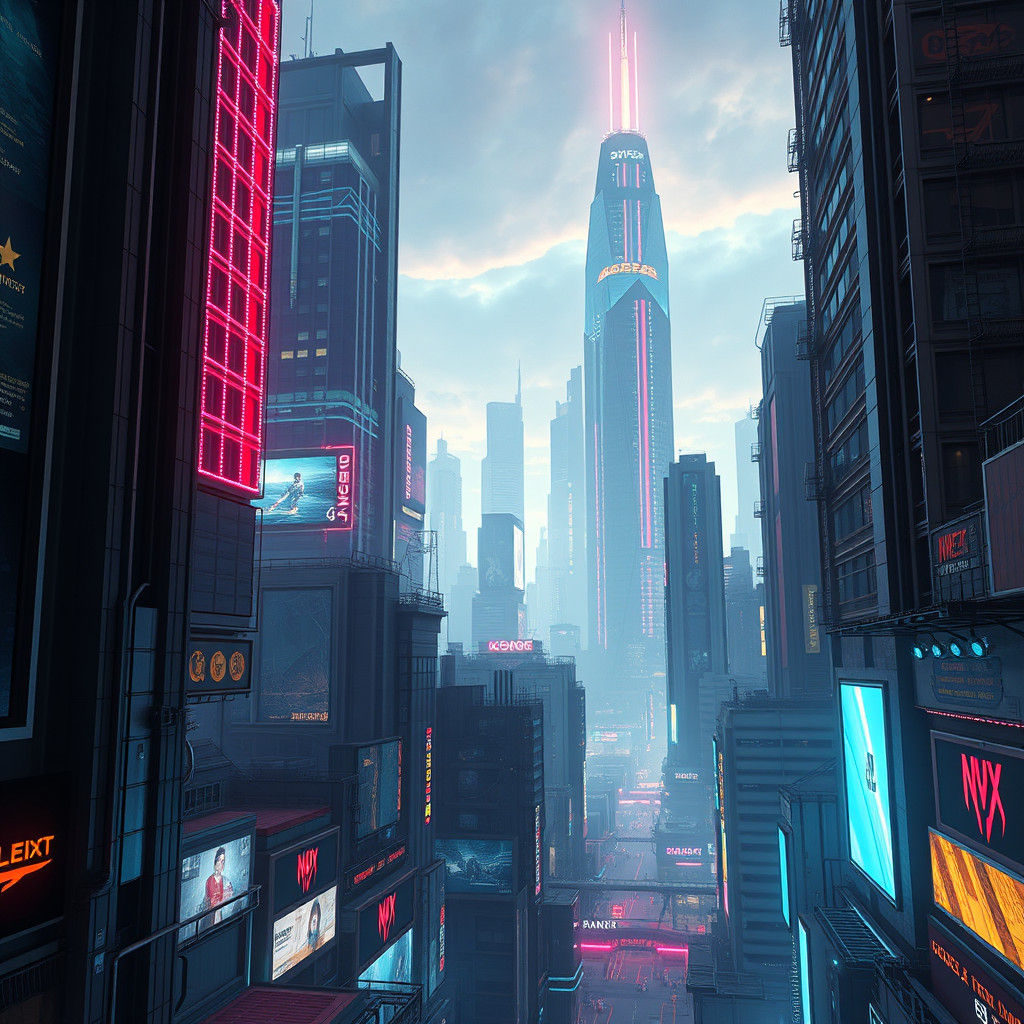 Cyberpunk Cityscape in Realistic 3D Rendering