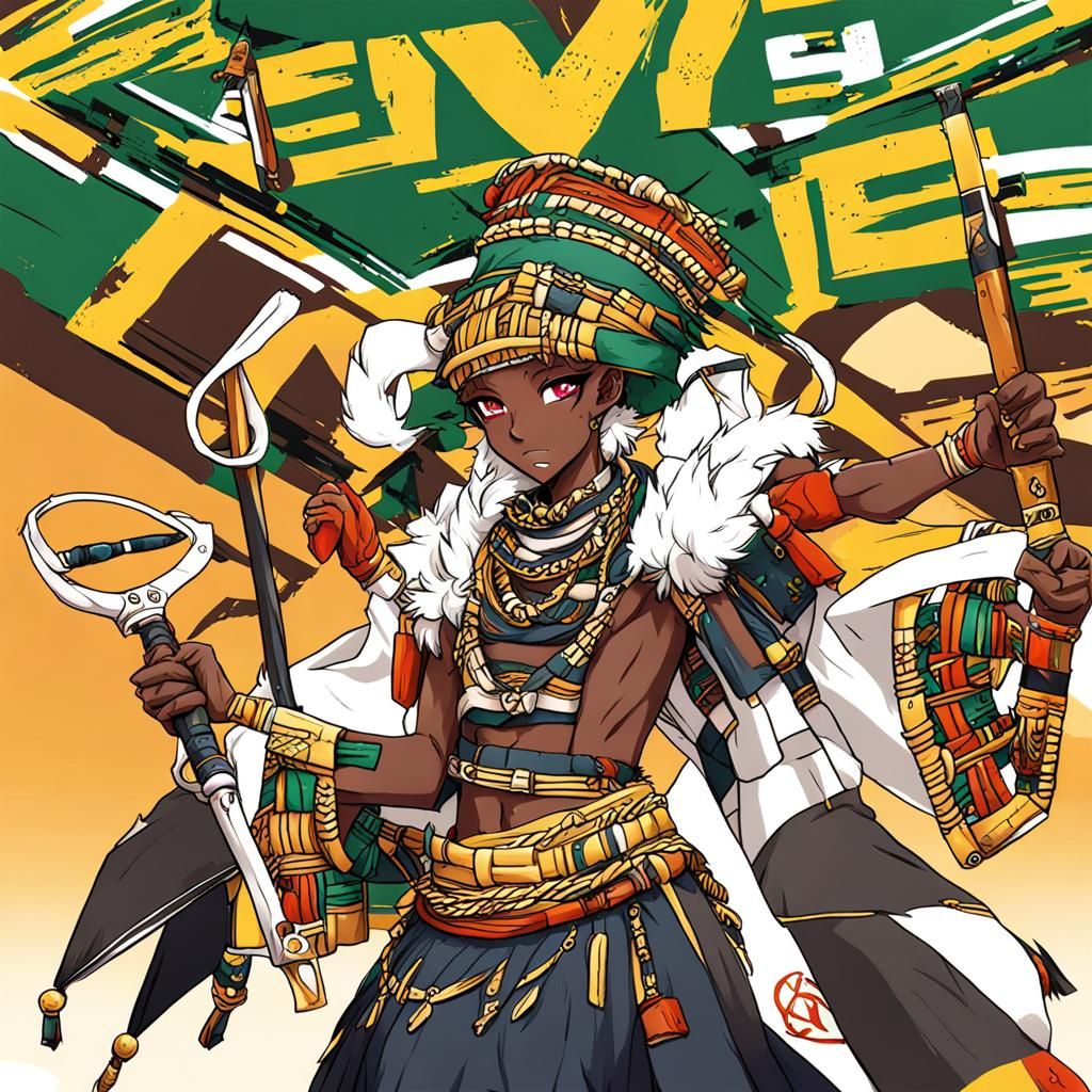 Ewe Ghana Tribe in Anime Style