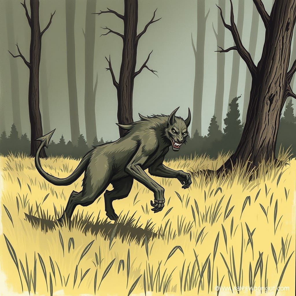 The Jersey Devil Walks Through a Field of Golden Wheat