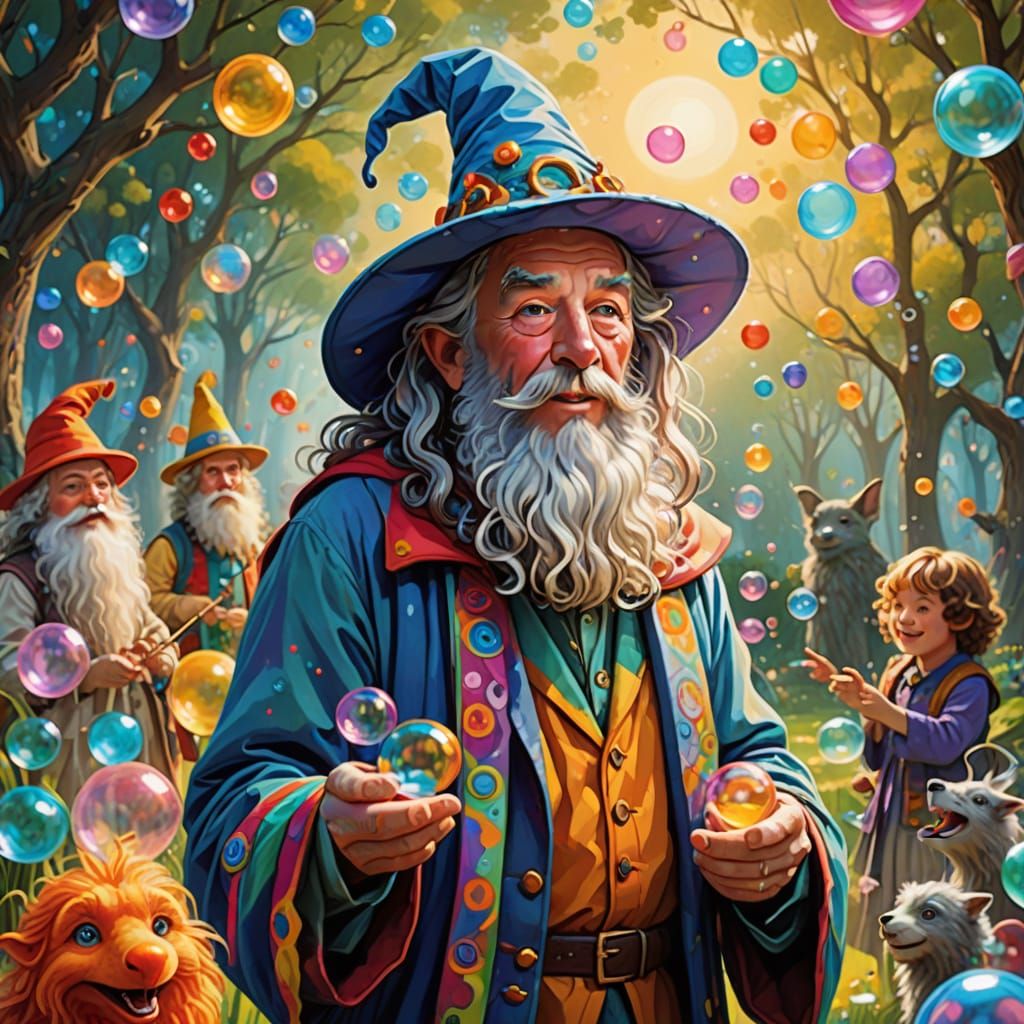 Whimsical Wizard Gandalf Brings Joy to Hobbit Children with ...
