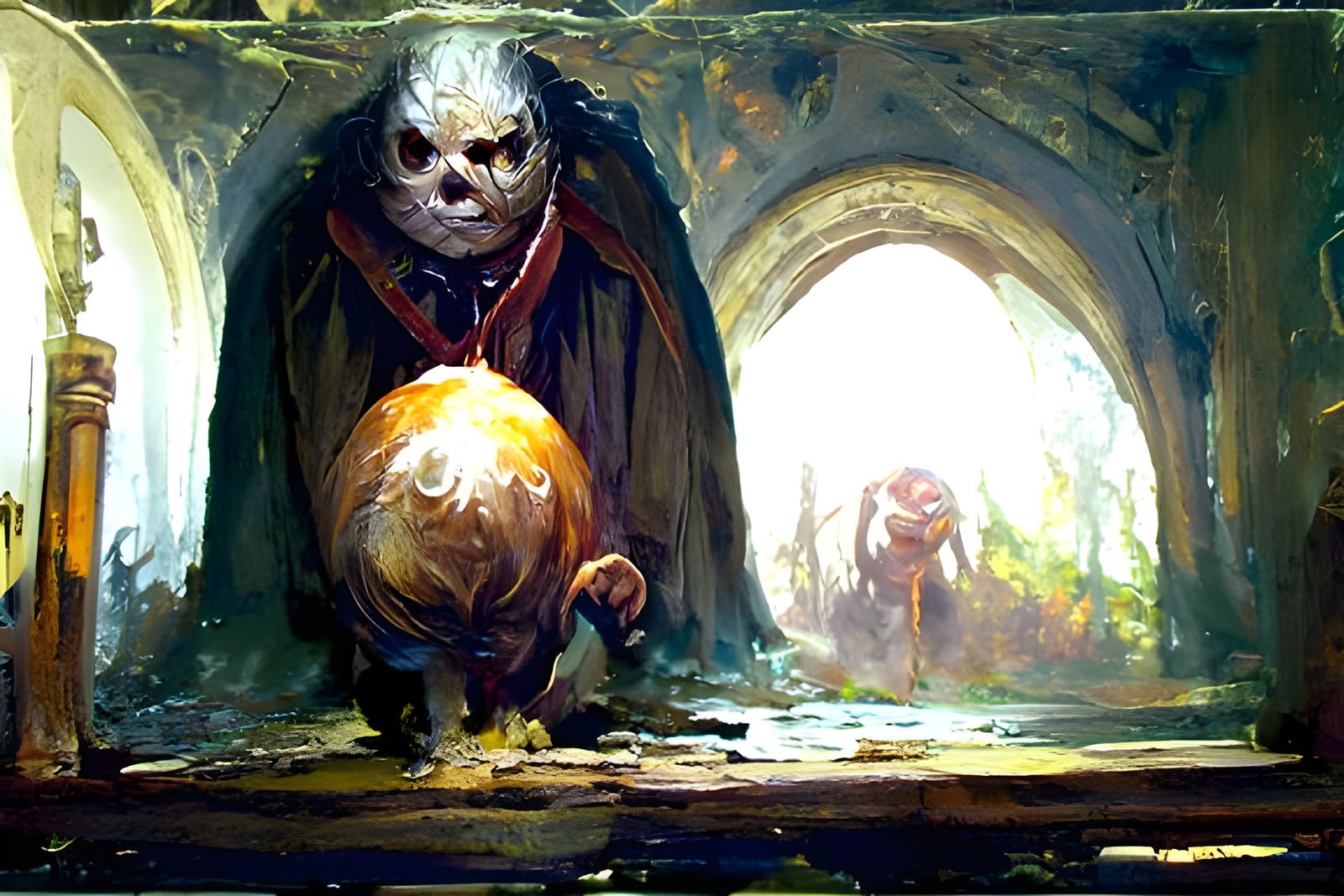 Sinister Oil Painting of Bilbo Baggins