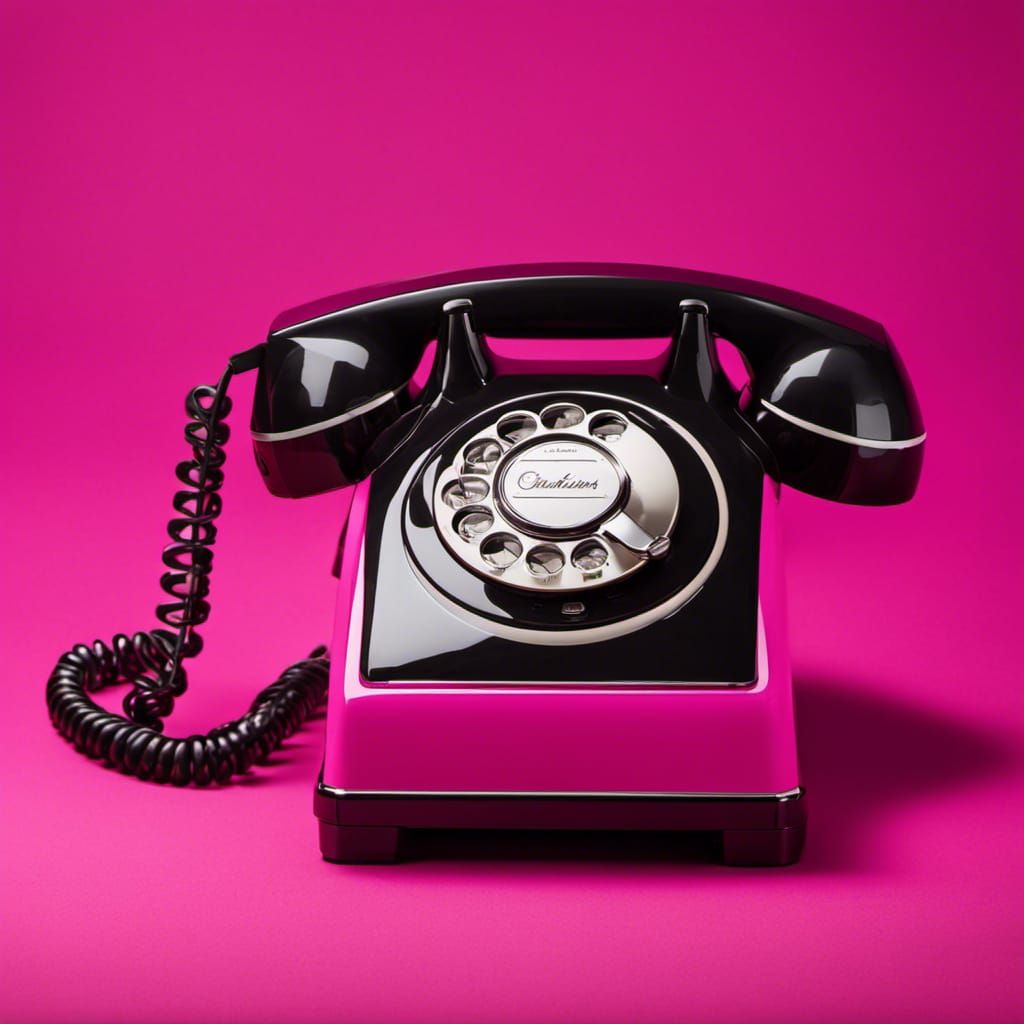 Elegant 60s Telephone with Magenta Background