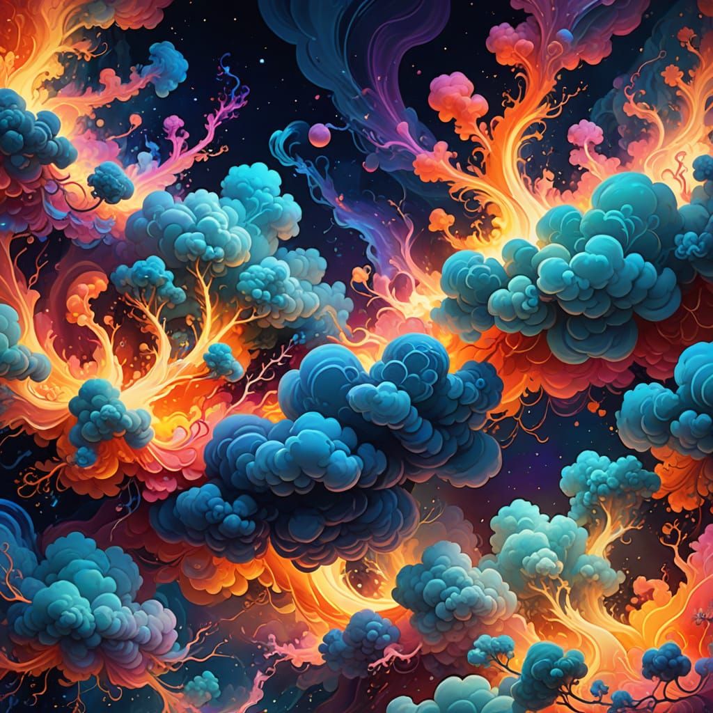 Abstract Nature Concept Art with Ethereal Glow