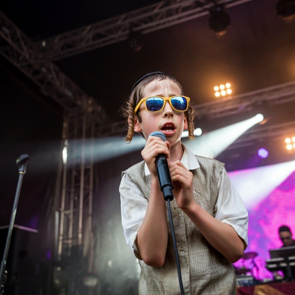 Young Hasidic Singer Performs at Trance Party