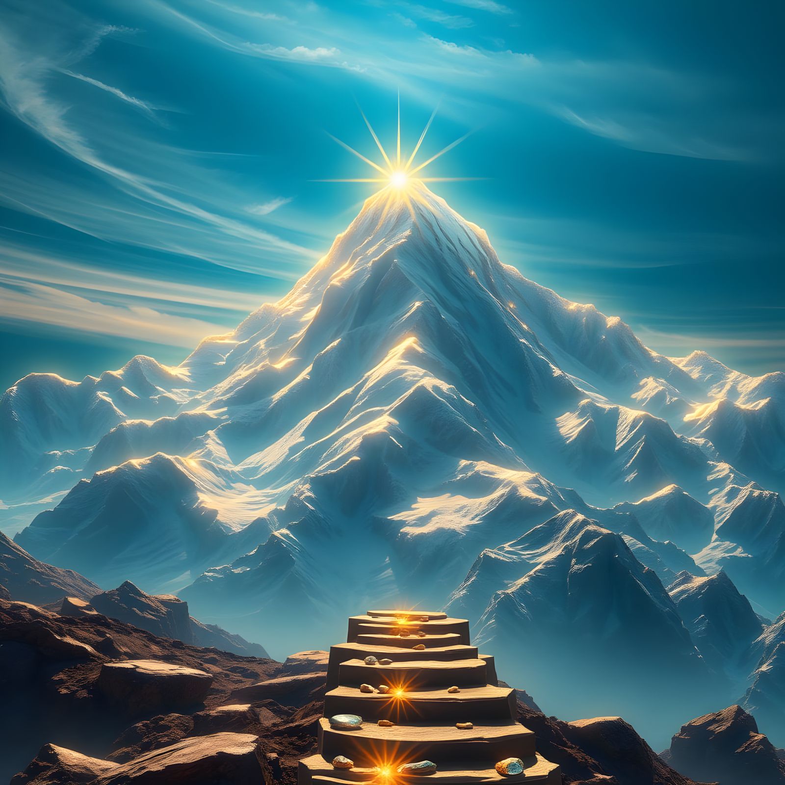 Mountain of Accomplishments: Detailed Matte Painting