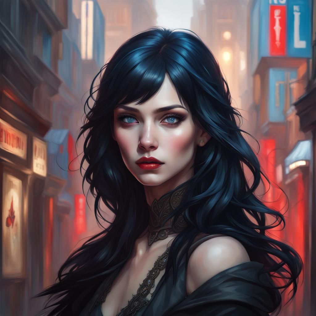 Gothic Portrait of a Beautiful Woman in 8k