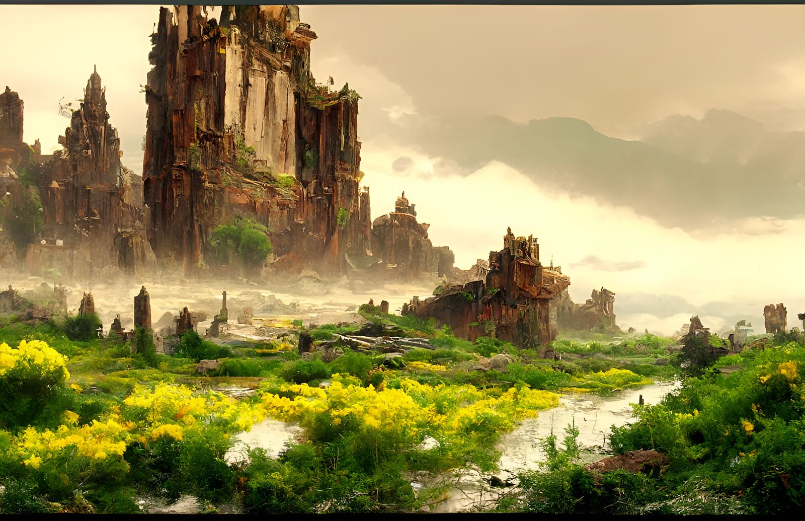 Hyrule Castle Ruins in Pixel Art Style