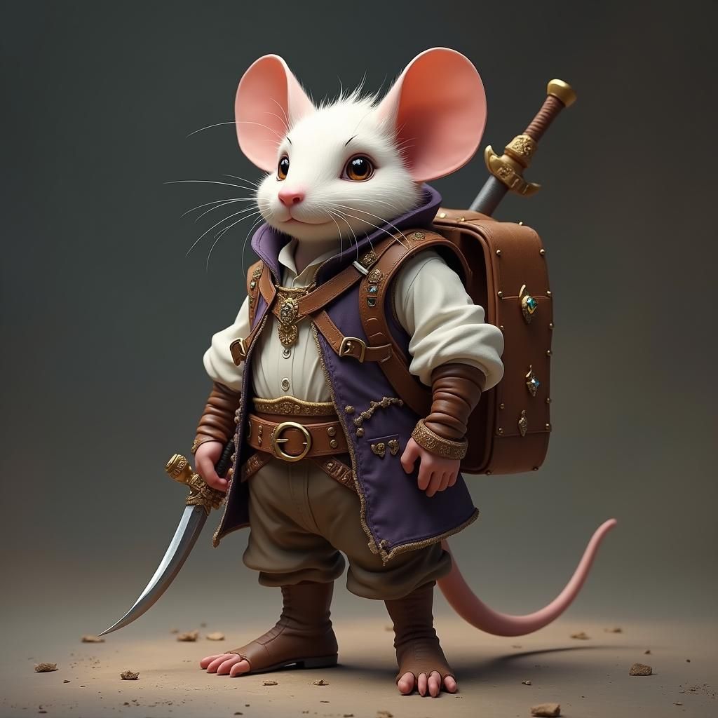 Noble Mouse Explorer in Matte Painting Style
