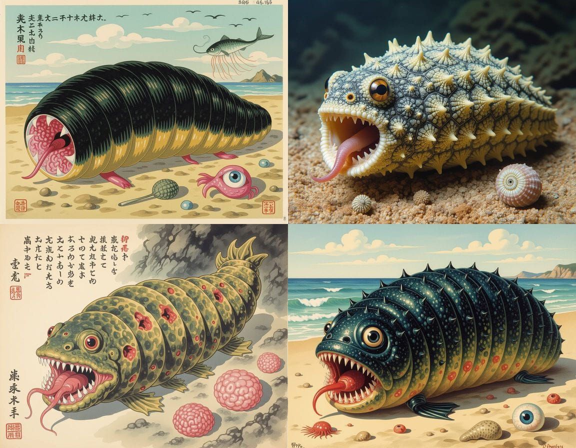 Horrific Mutant Sea Cucumber in Surreal Style