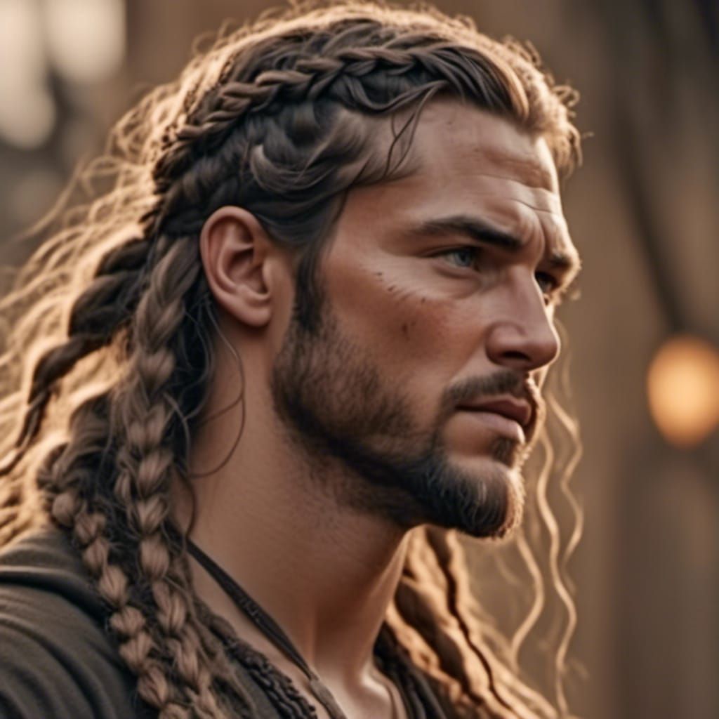 Hyperrealistic Portrait of a Viking Man