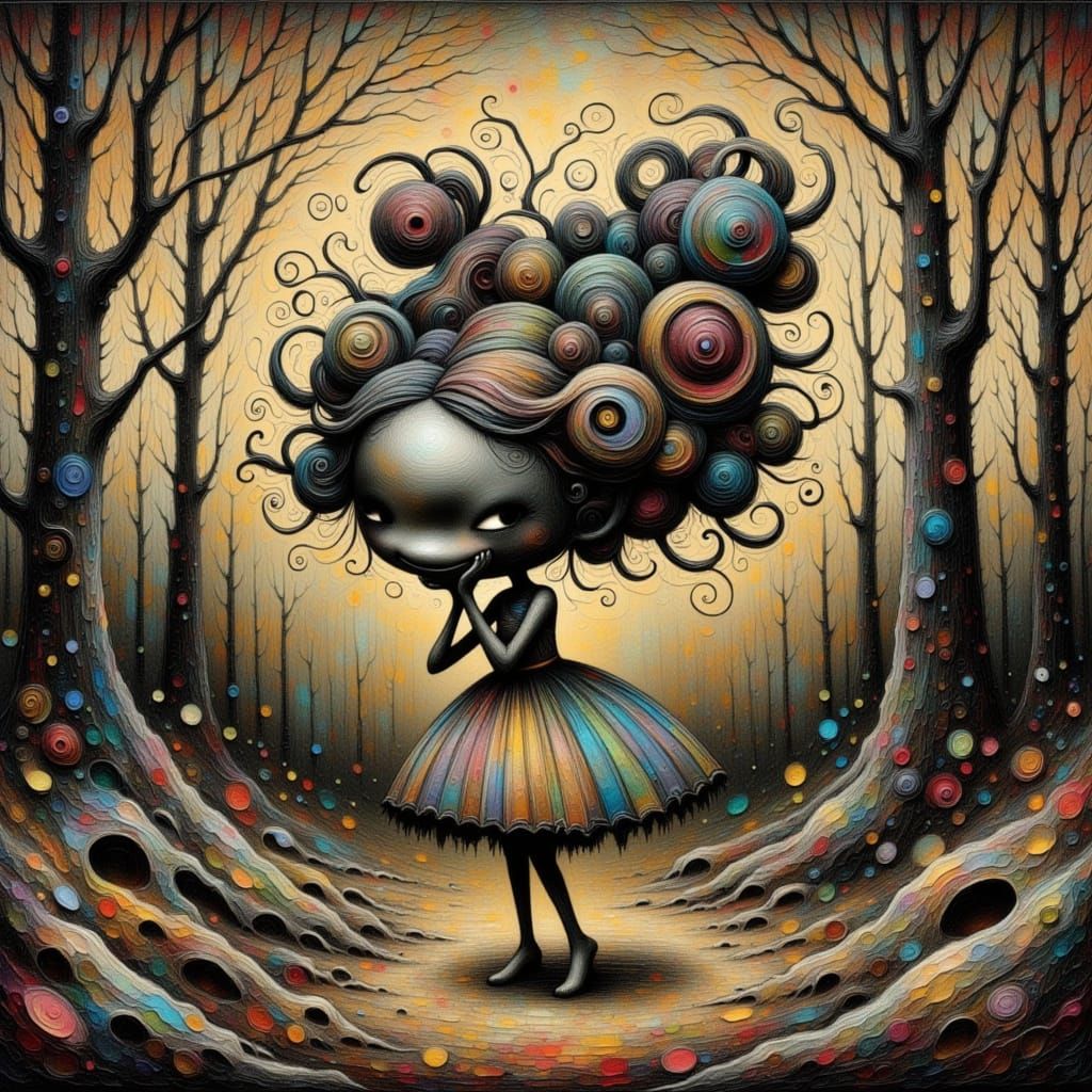 Whimsical Scene in Burtonesqe Style