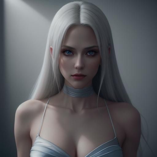 Platinum Blond Woman in Film Noir Lighting