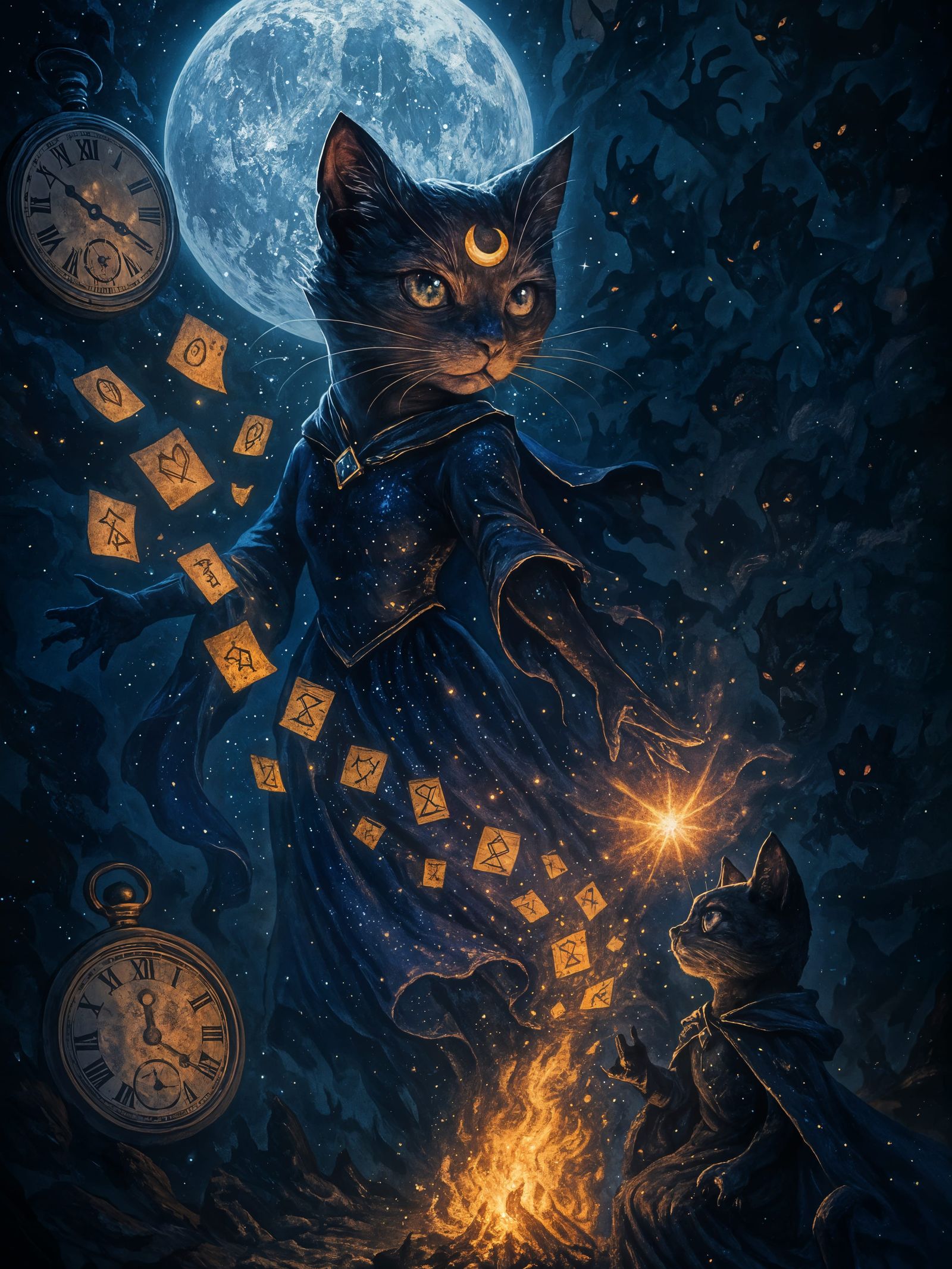 my cat Luna as - moon cat of lost time