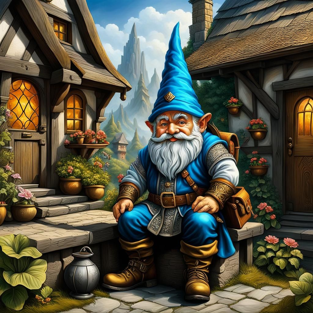 Renaissance Teenage Gnome Airbrush Art