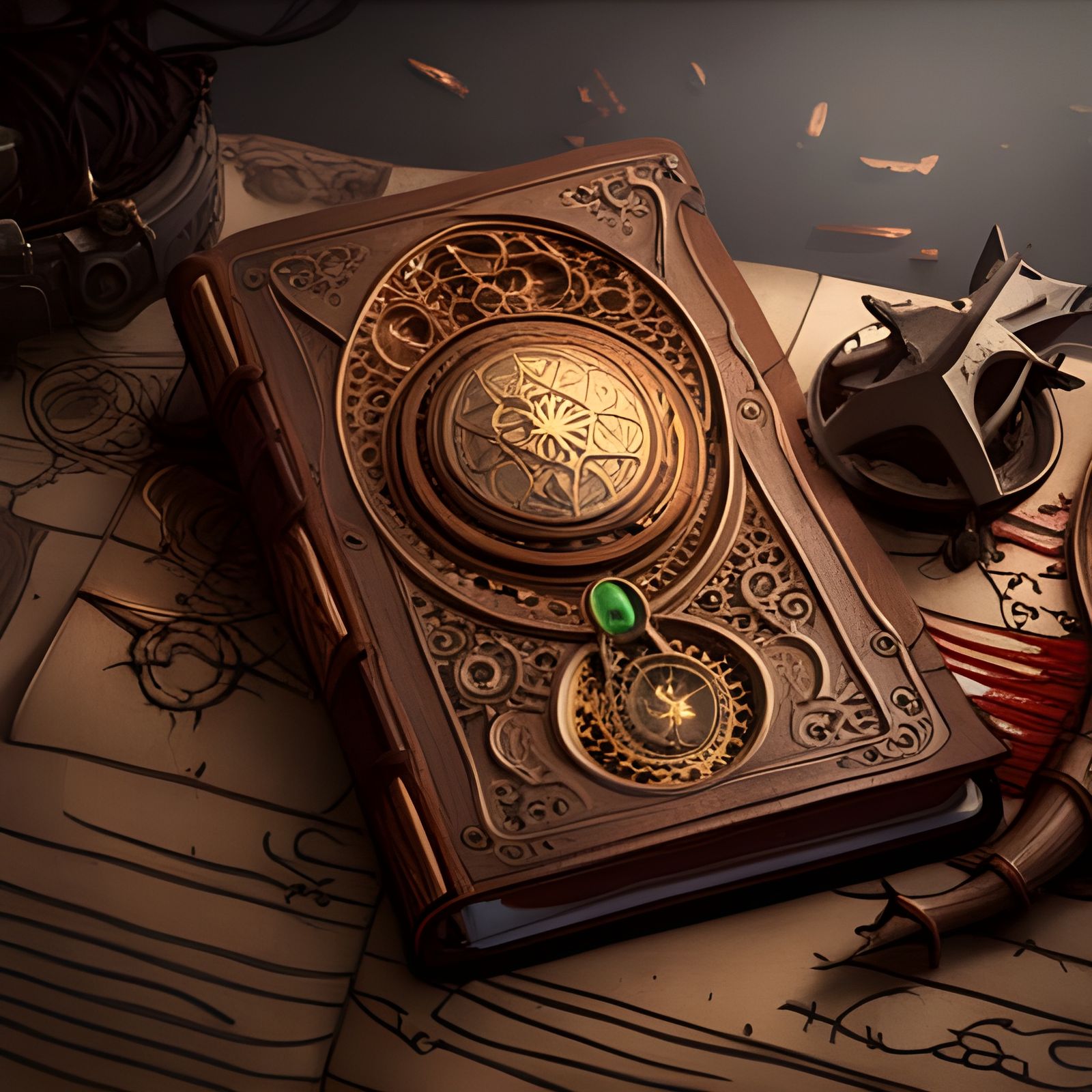 Voodoo Book in Dark Fantasy Style