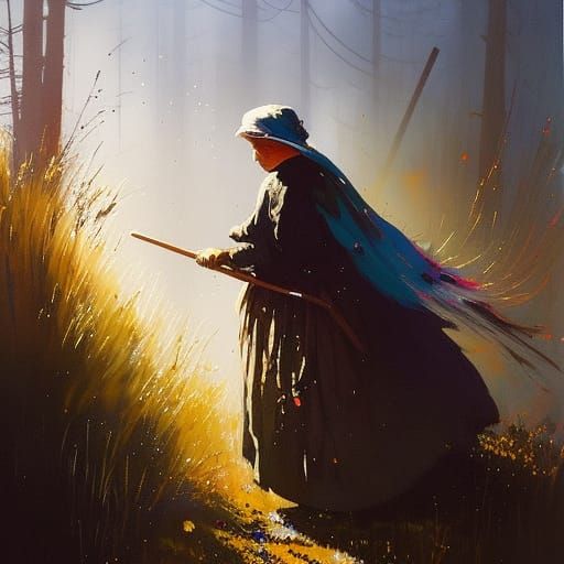 Peasant Woman Churning Butter, Speedpaint Style