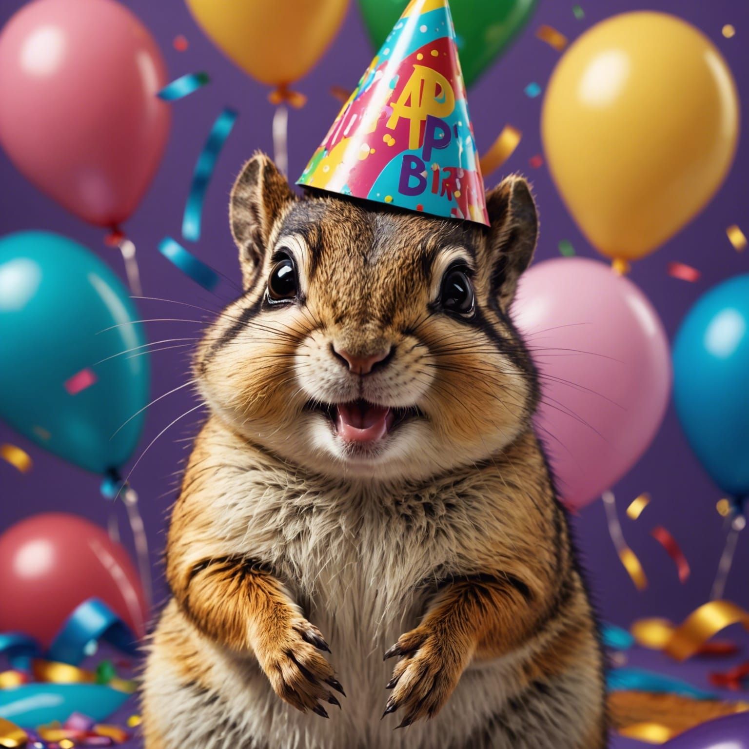 Hyperrealistic Chipmunk Birthday Party Image