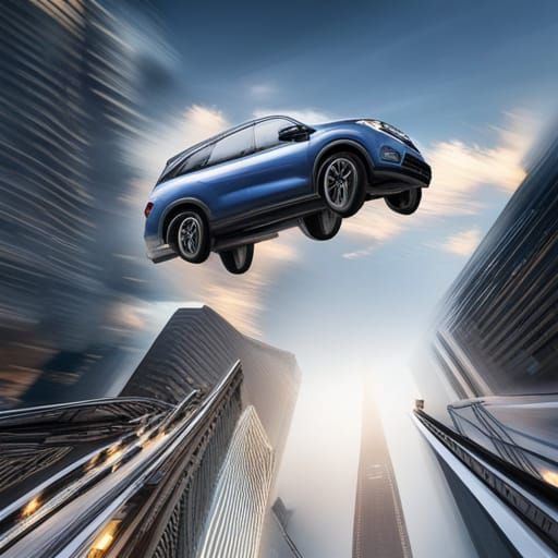 Flying Car Over New York City
