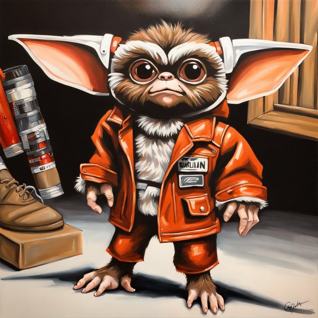 Gizmo Warrior in Store: Acrylic Painting