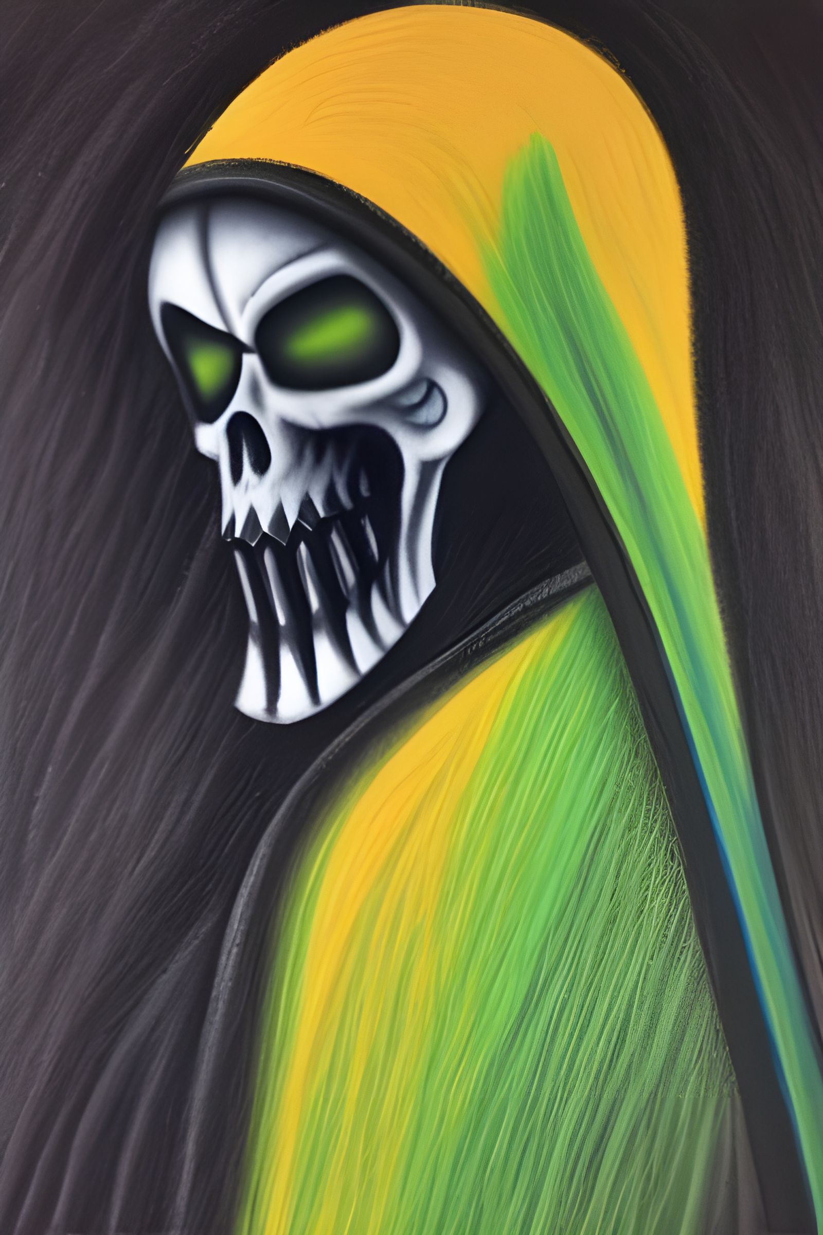 Crayon Grim Reaper in Complementary Colors