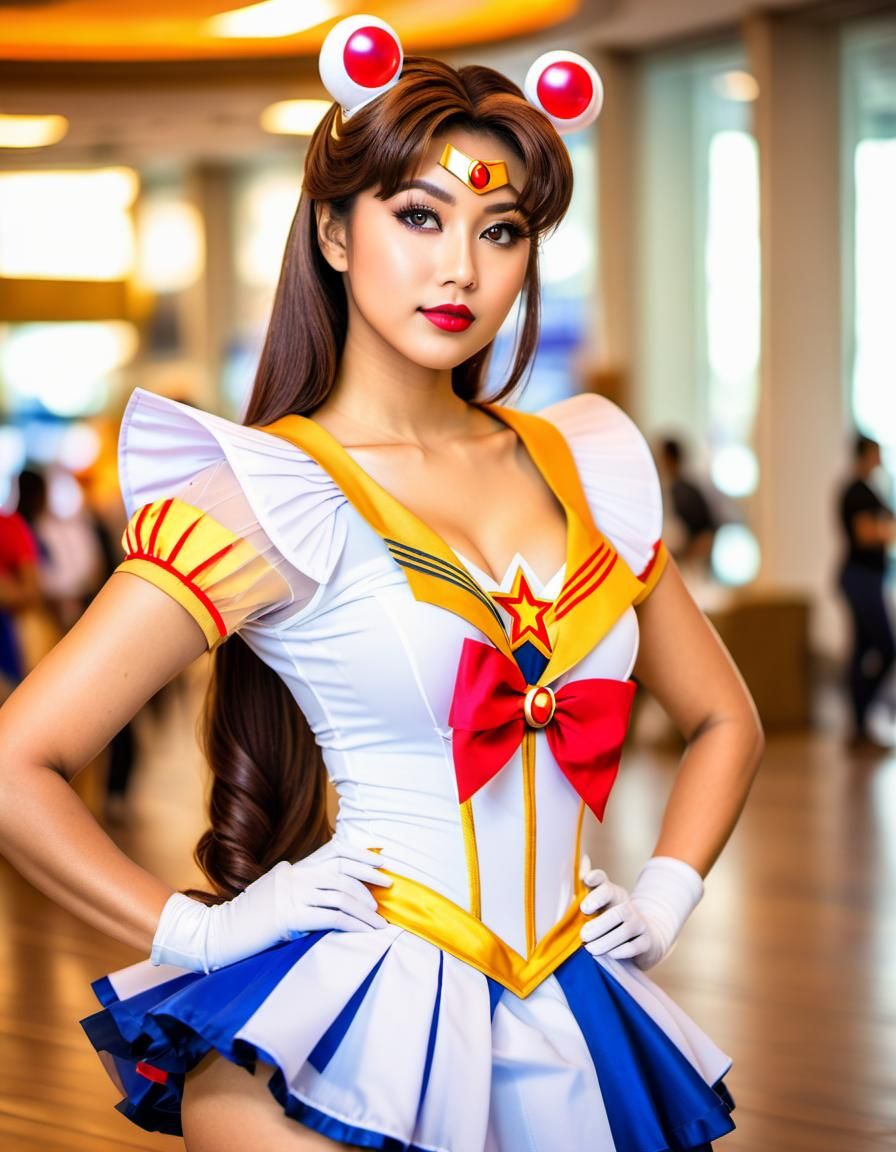 Sailor Moon Cosplay at Convention in HDR