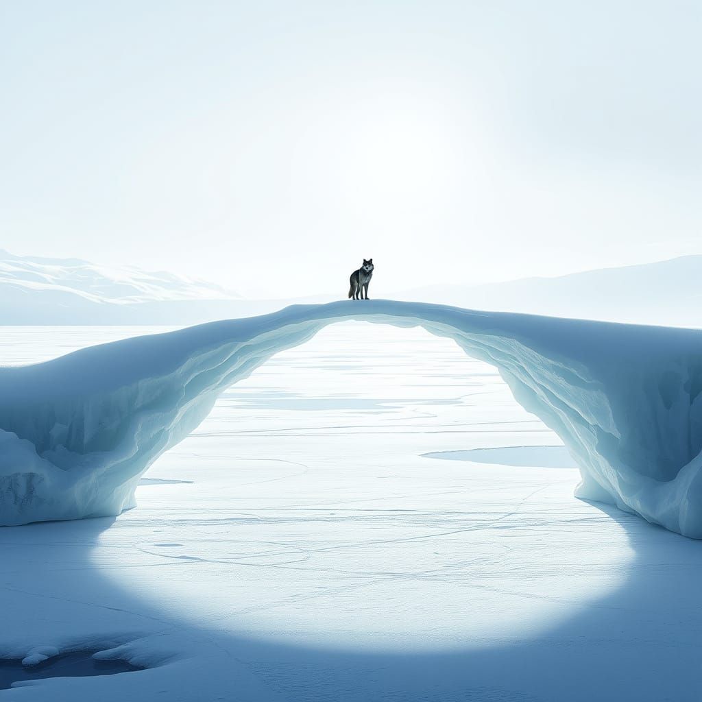 Ethereal Ice Bridge Reflected in Winter Wonderland