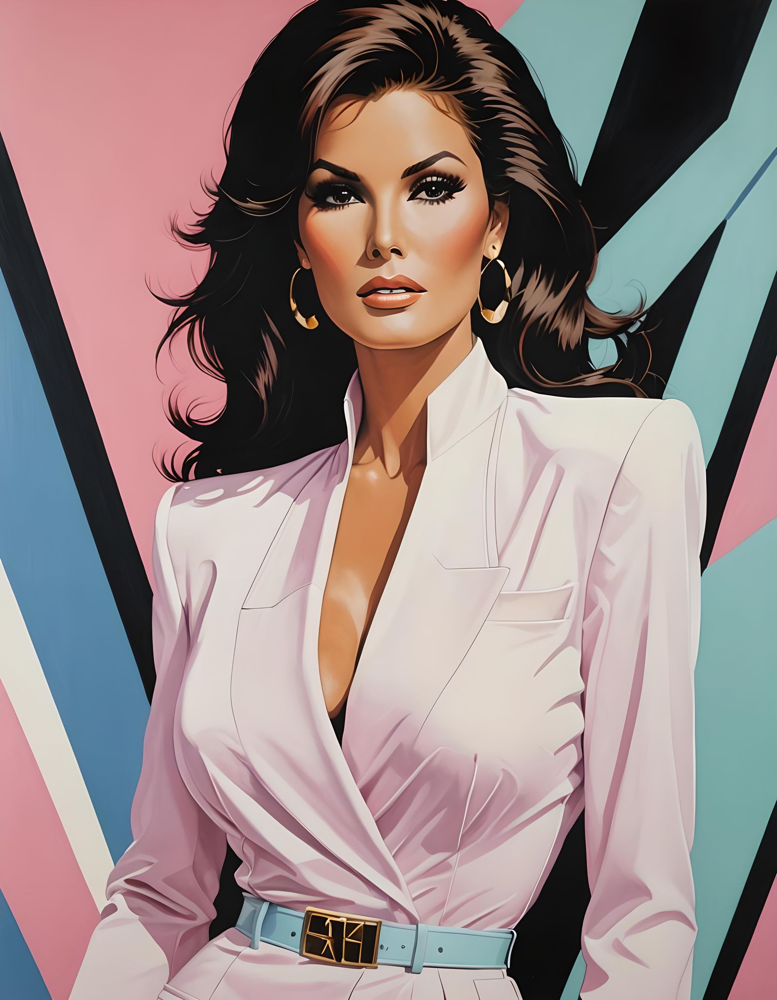 Raquel Welch in Art Deco Pop Art Style