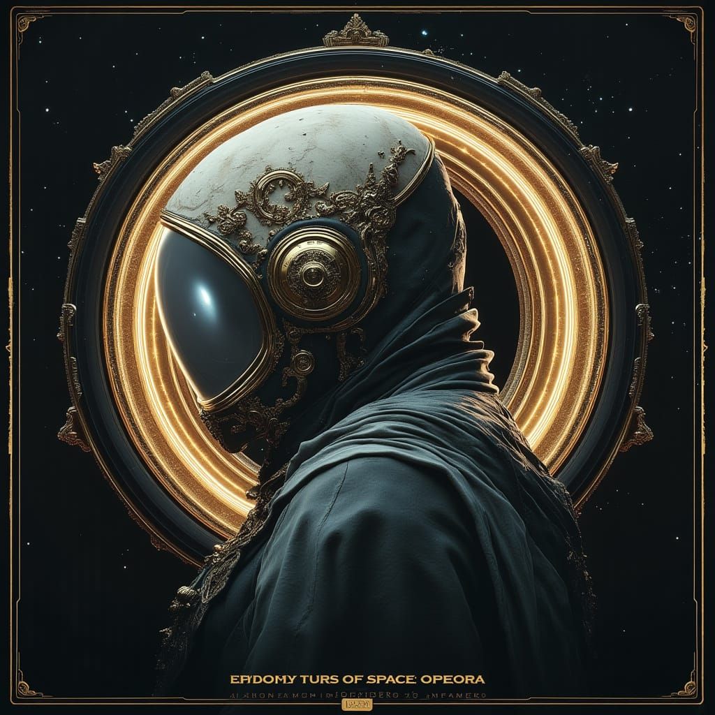 Epic Space Opera Movie Poster in Cinematic Style