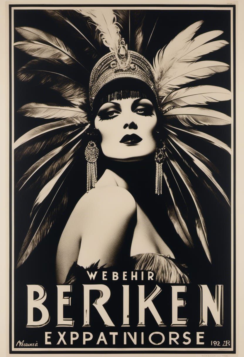 Berlin Cabaret Poster in Weimar Republic Expressionism Style