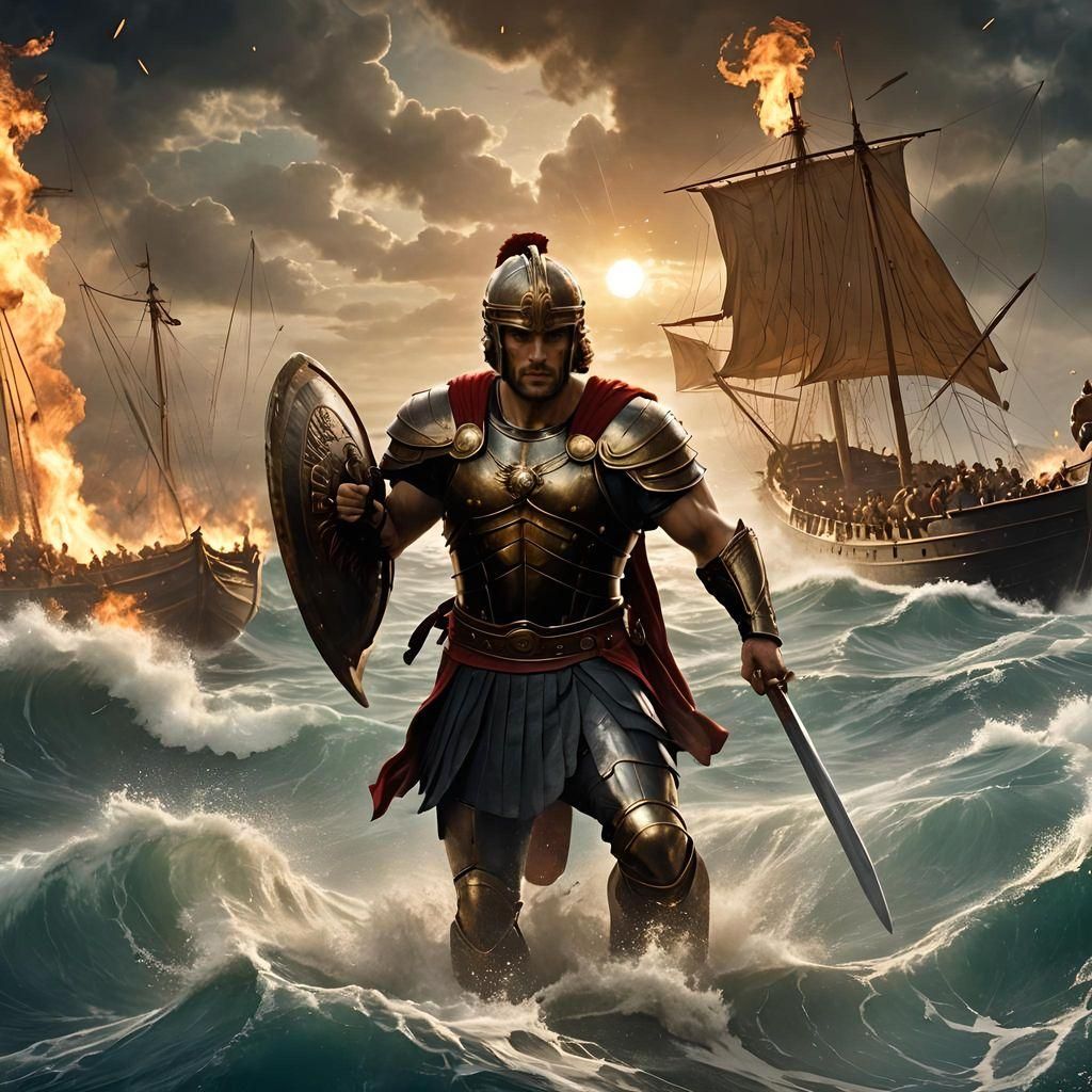 Theseus in Ancient Greek Naval Battle